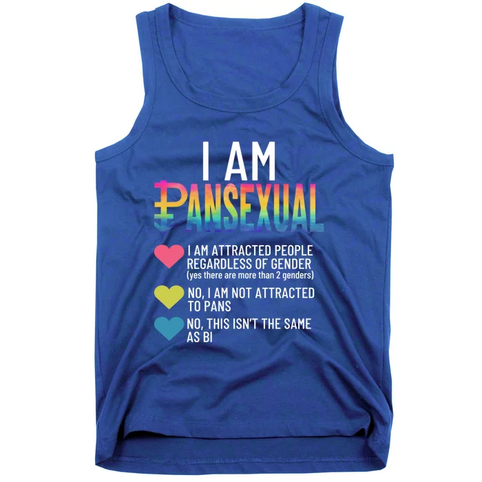 I Am Pansexual Cool Gift Lgbtqia Pride Rainbow Hearts Cool Gift Definition Funny Tank Top