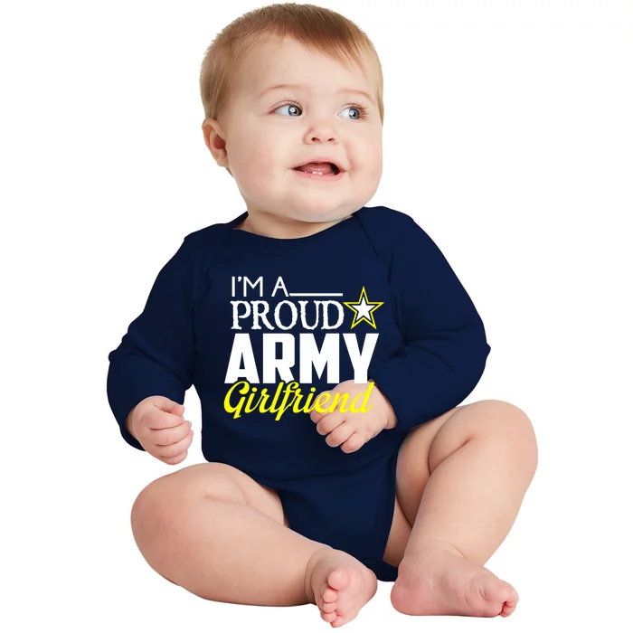 I'm A Proud Army Friend Gift Great Gift Military Friend Baby Long Sleeve Bodysuit