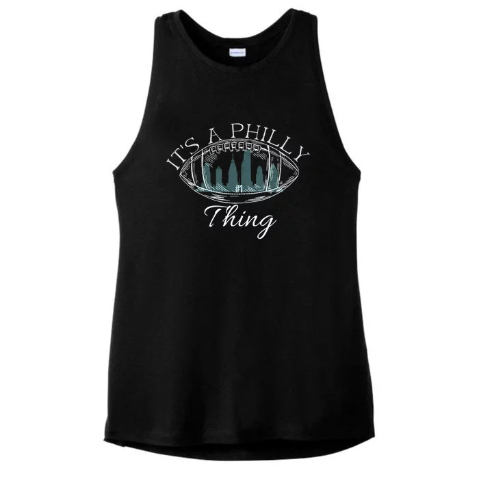 It's A Philly Thing Eagles Football Distressed Retro Ladies Tri-Blend Wicking Tank