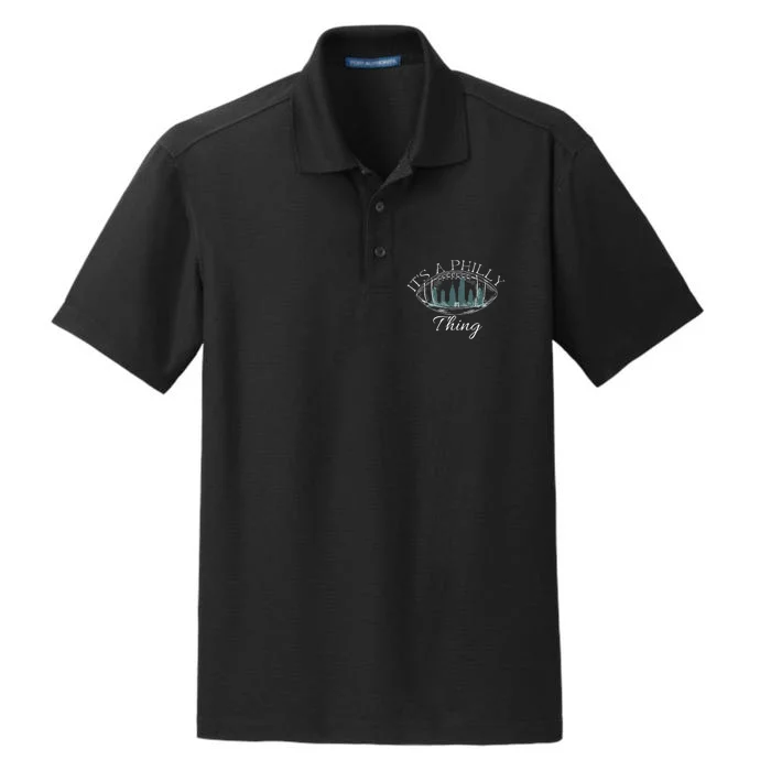 It's A Philly Thing Eagles Football Distressed Retro Dry Zone Grid Performance Polo