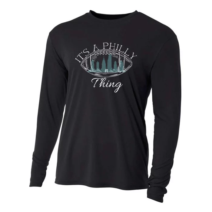 It's A Philly Thing Eagles Football Distressed Retro Cooling Performance Long Sleeve Crew