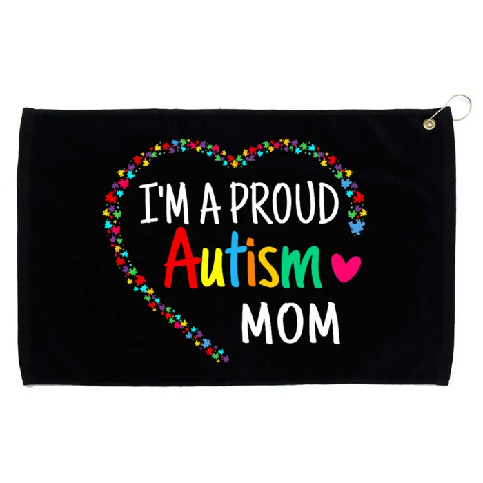 IM A Proud Autism Mom Women Autism Awareness Grommeted Golf Towel