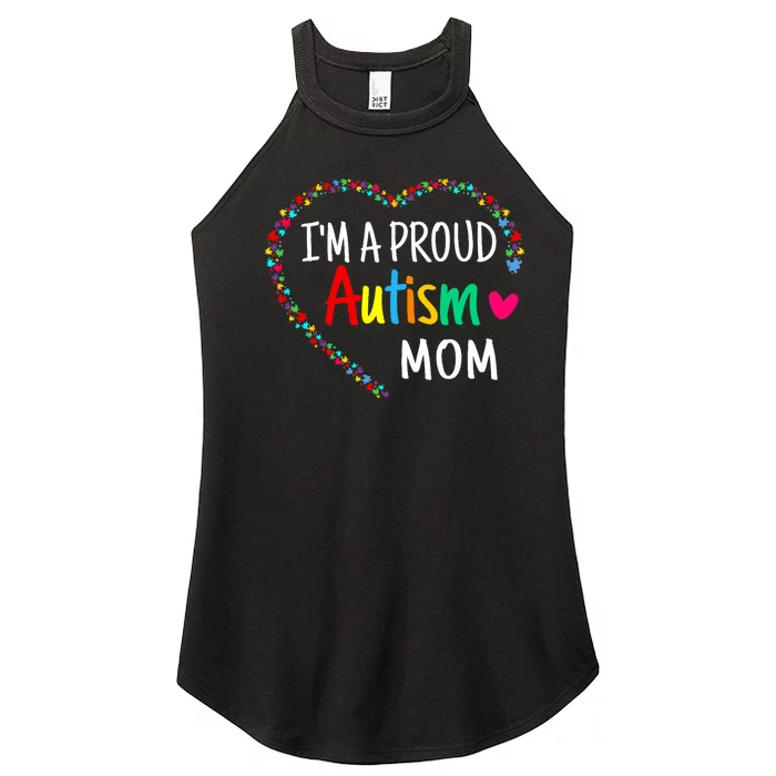 IM A Proud Autism Mom Women Autism Awareness Women’s Perfect Tri Rocker Tank