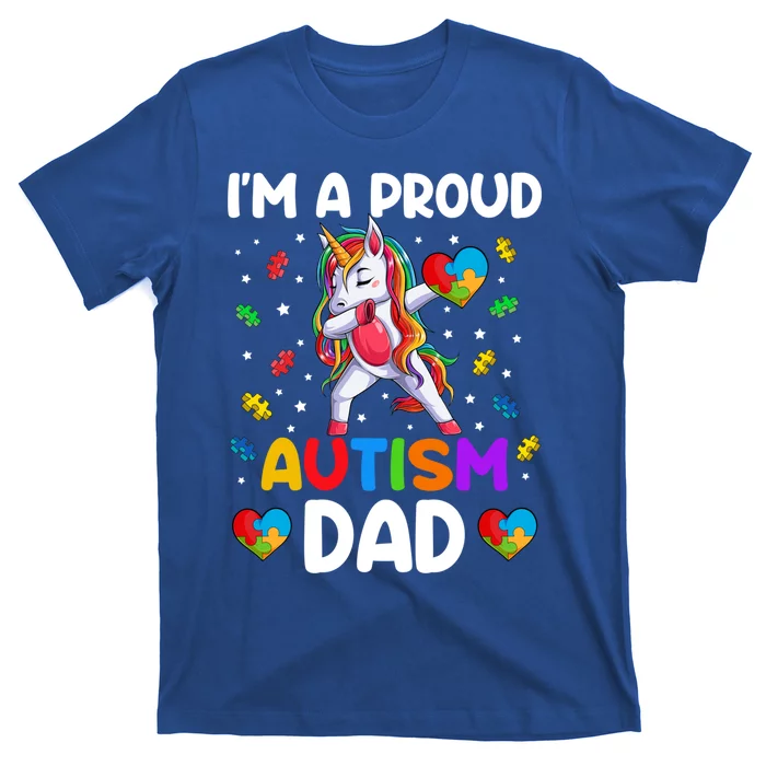 IM A Proud Dad Autism Awareness Dabbing Unicorn Gift T-Shirt