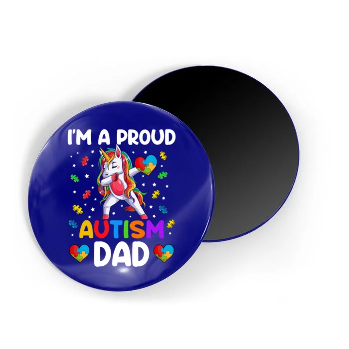 IM A Proud Dad Autism Awareness Dabbing Unicorn Gift Magnet