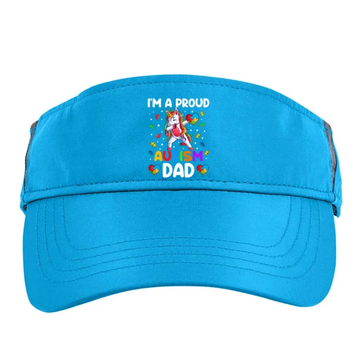 IM A Proud Dad Autism Awareness Dabbing Unicorn Gift Adult Drive Performance Visor