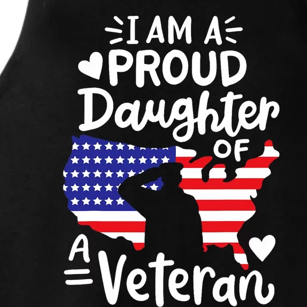 IM A Proud Daughter Of A Veteran FatherS Day Girl Ladies Tri-Blend Wicking Tank