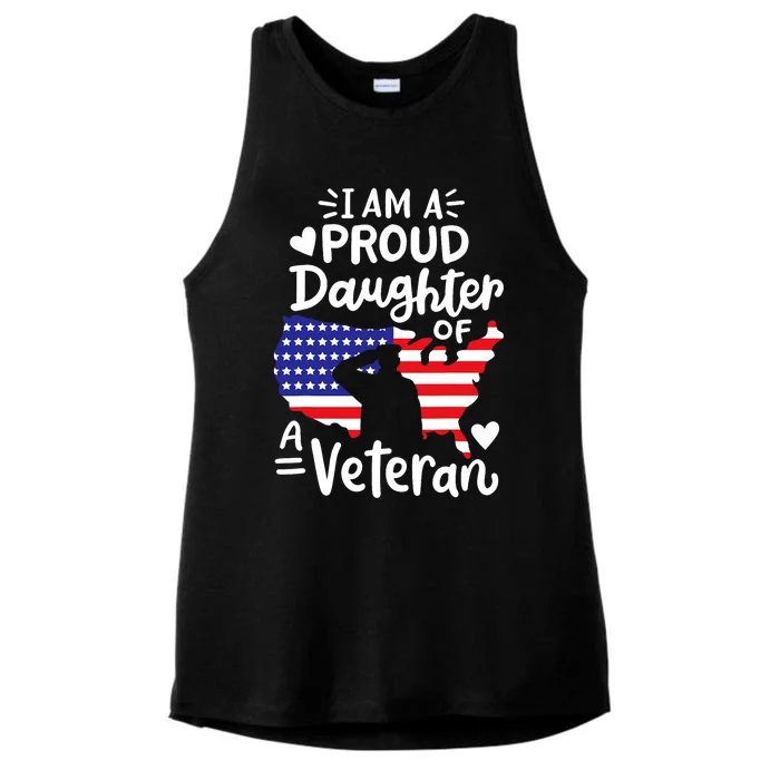 IM A Proud Daughter Of A Veteran FatherS Day Girl Ladies Tri-Blend Wicking Tank