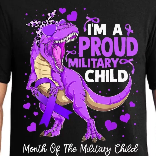 I'm a Proud Military Child Dinosaur Month Of The Military Pajama Set