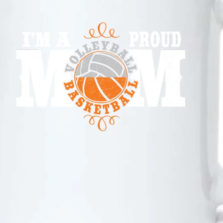 I'm A Proud Basketball Volleyball Mom Gift Combined Sports Great Gift Black Color Changing Mug