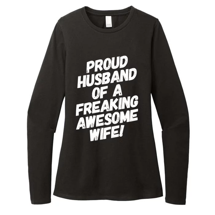 I'm A Proud Husband Of A Freaking Awesome Wife Funny Saying Gift Womens CVC Long Sleeve Shirt