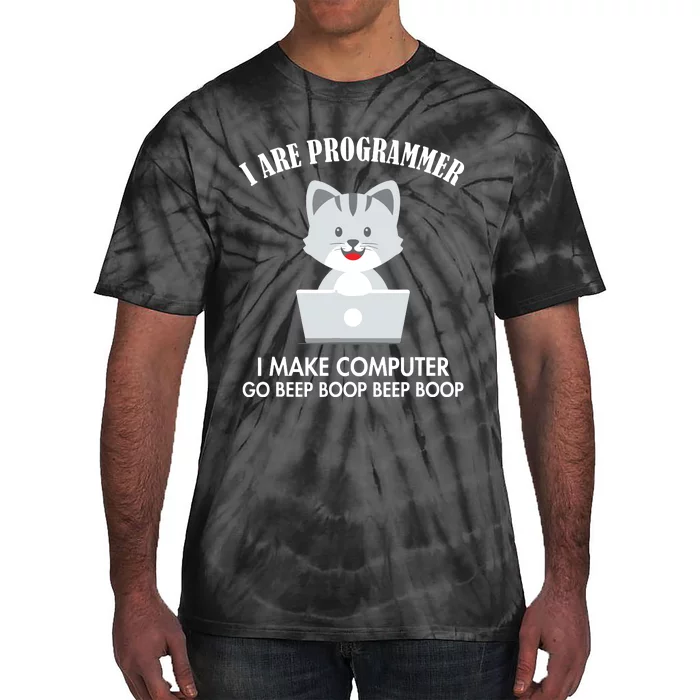 I Are Programmer Cat Engineer Full Stack Software Developer Tie-Dye T-Shirt