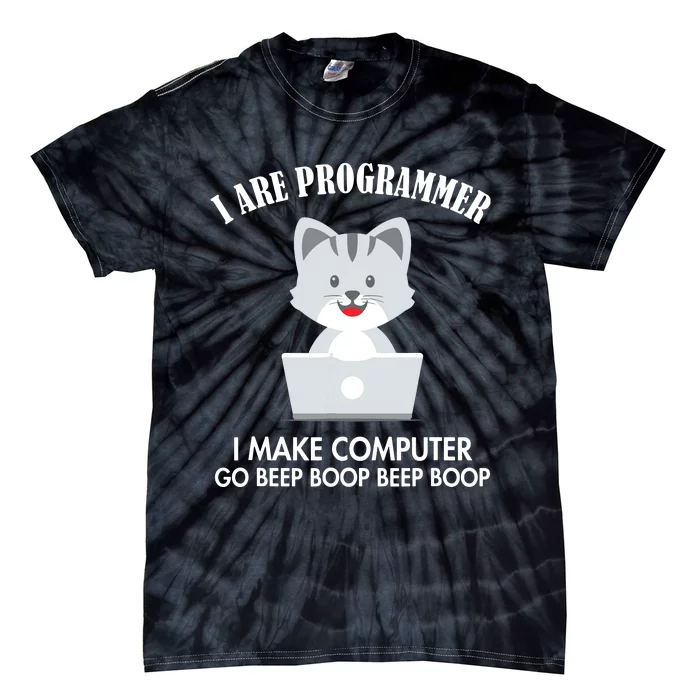 I Are Programmer Cat Engineer Full Stack Software Developer Tie-Dye T-Shirt