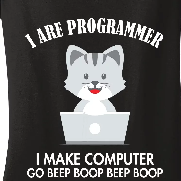 I Are Programmer Cat Engineer Full Stack Software Developer Women's V-Neck T-Shirt