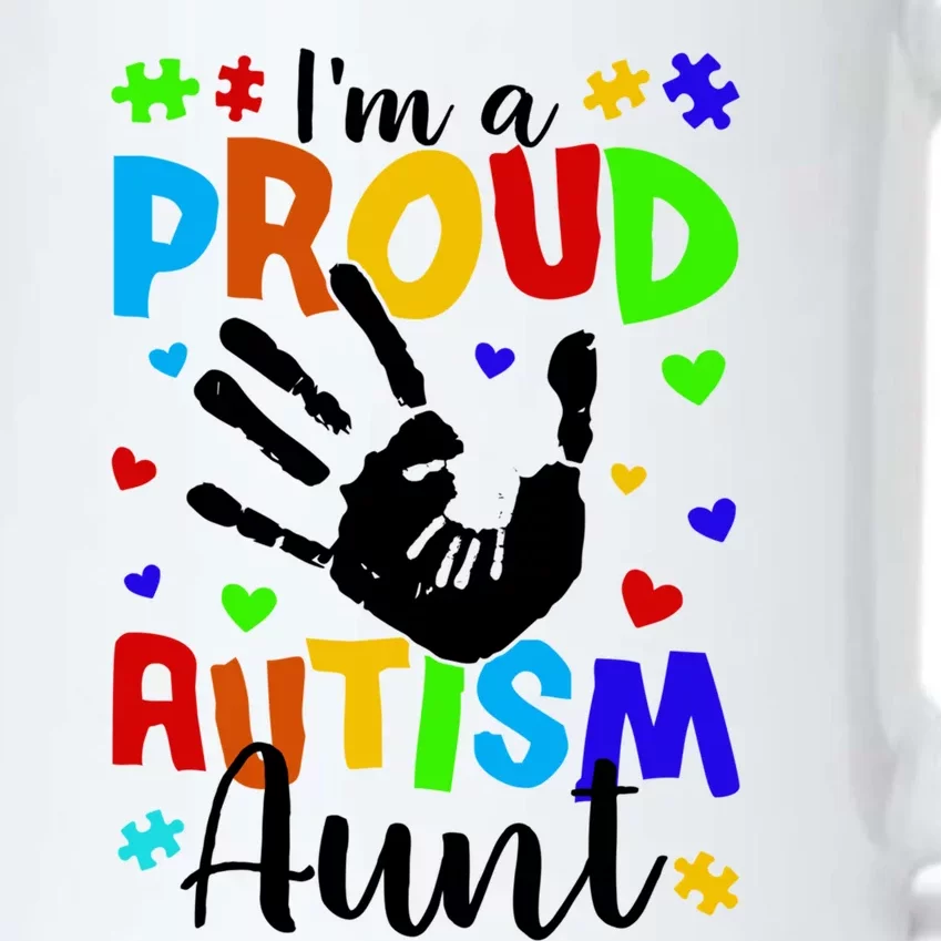 I'm A Proud Autism Aunt Autism Awareness Gift Black Color Changing Mug