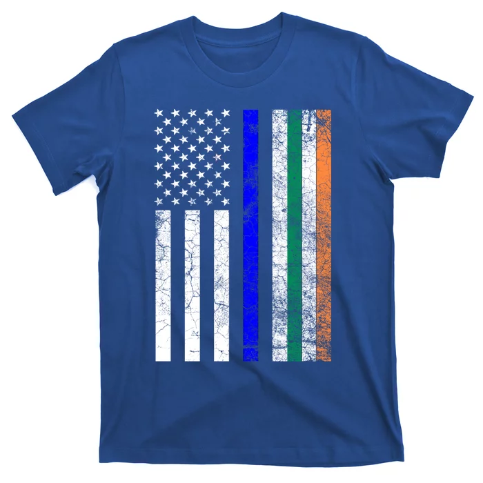 Irish American Police Cop Flag St Patrick's Day Gift T-Shirt