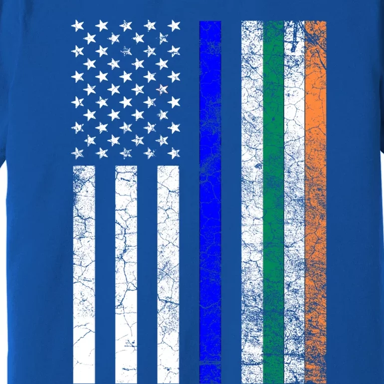 Irish American Police Cop Flag St Patrick's Day Gift Premium T-Shirt