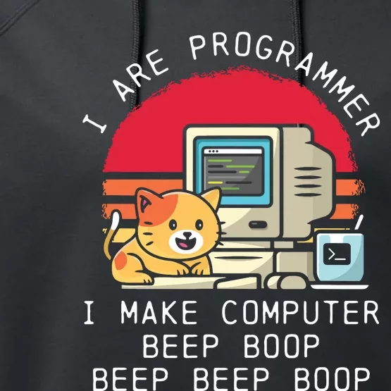 I Are Programmer Cat Performance Fleece Hoodie