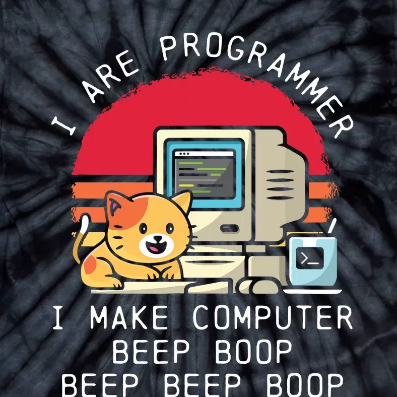 I Are Programmer Cat Tie-Dye T-Shirt