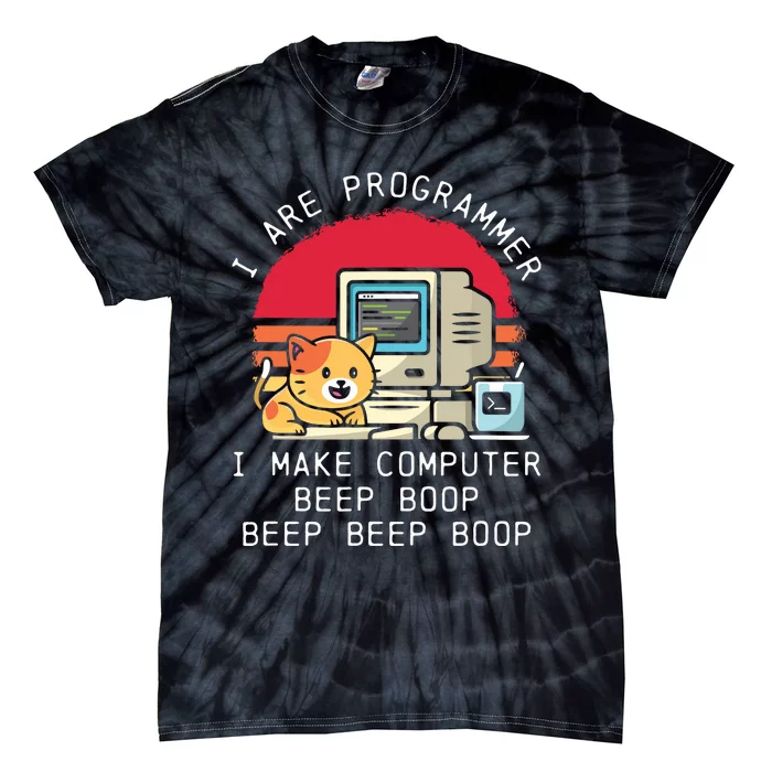 I Are Programmer Cat Tie-Dye T-Shirt