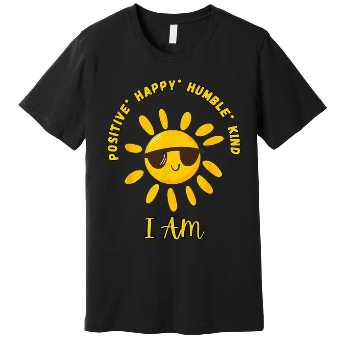 I AM positive energy design with sunshine wearing sunglasses Premium T-Shirt