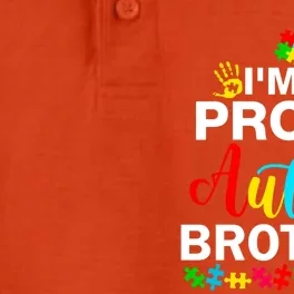 I'm A Proud Autism Brother Autism Awareness Costume Funny Gift Dry Zone Grid Performance Polo