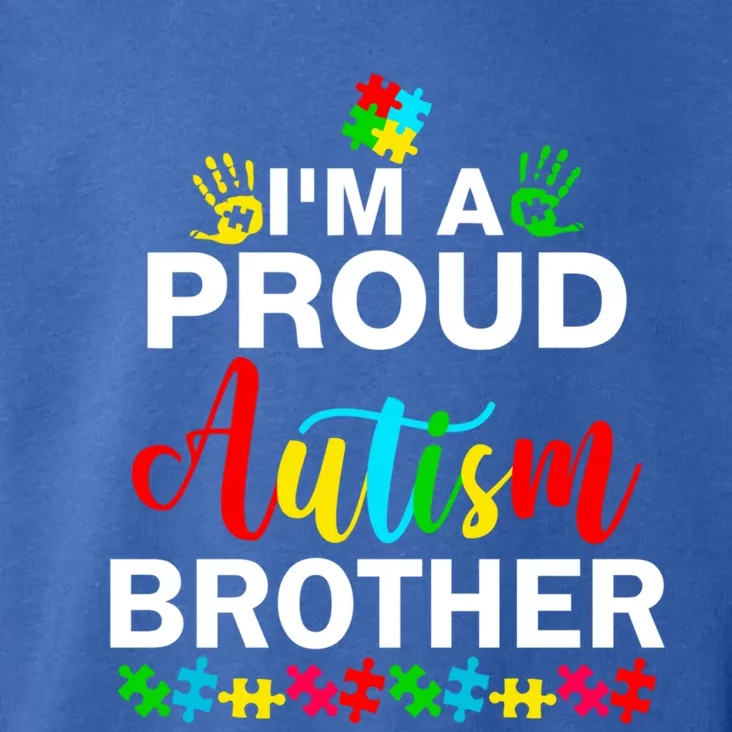 I'm A Proud Autism Brother Autism Awareness Costume Funny Gift Toddler Hoodie