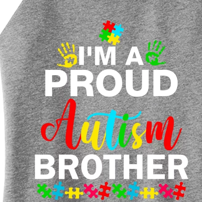 I'm A Proud Autism Brother Autism Awareness Costume Funny Gift Women’s Perfect Tri Rocker Tank