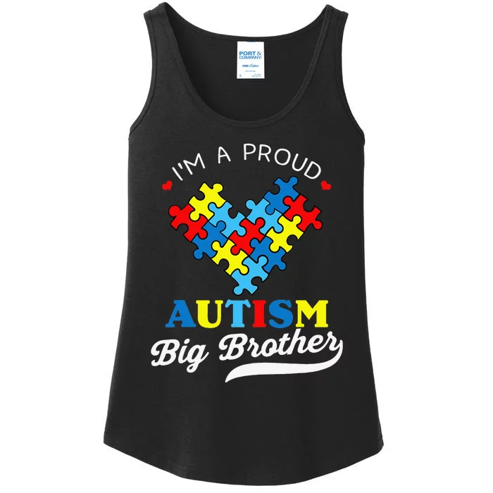 I'm A Proud Big Brother Autism Awareness Autistic Siblings Ladies Essential Tank