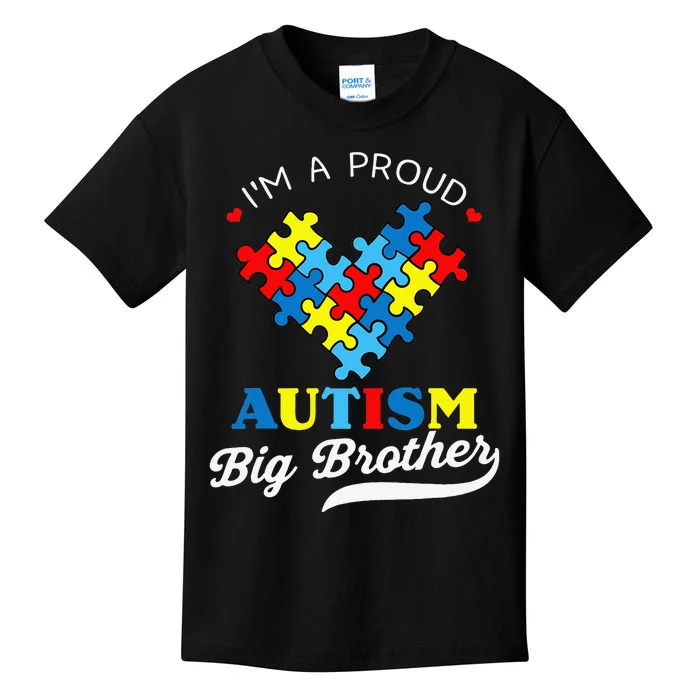 I'm A Proud Big Brother Autism Awareness Autistic Siblings Kids T-Shirt