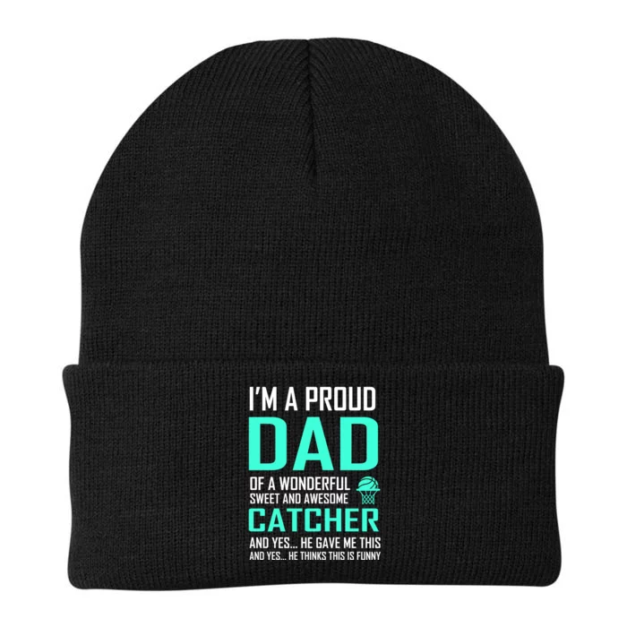 I'm A Proud Dad Of A Wonderful Awesome Catcher Knit Cap Winter Beanie