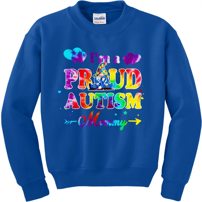 I'm A Proud Autism Mommy Tie Dye Gnome Meaningful Gift Kids Sweatshirt