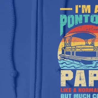 IM A Pontoon Papa Boat Lover Grandpa Father Pontoon Captain Gift Full Zip Hoodie