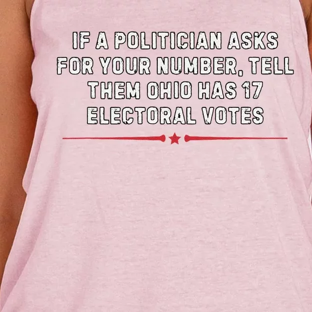 If A Politician Asks Tell Them Ohio Has 17 Electoral Votes Women's Knotted Racerback Tank