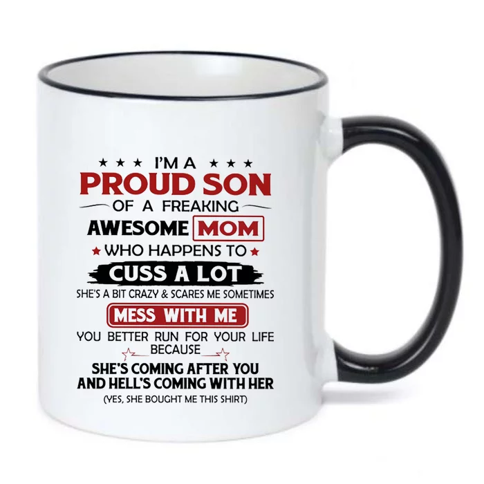 I'm A Proud Son Of A Freaking Awesome Mom Gift Black Color Changing Mug