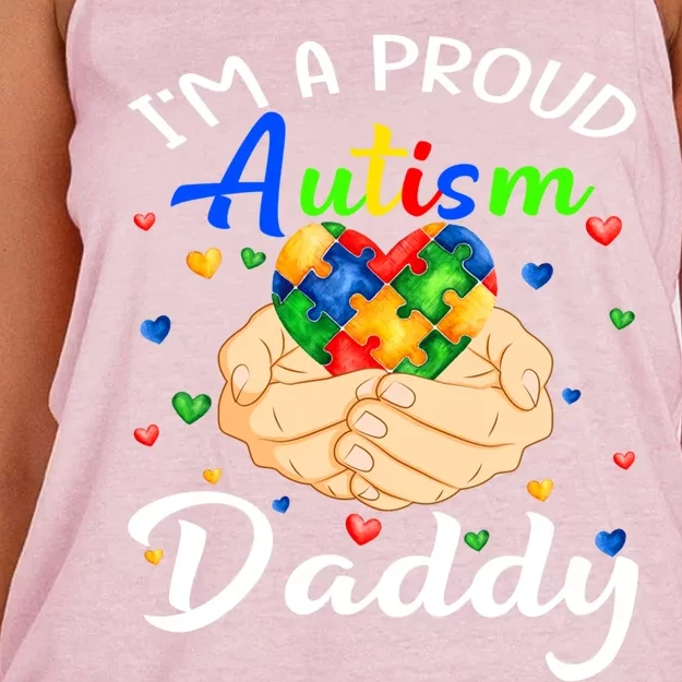 I'm A Proud Autism Daddy Autism Awareness Autistic Cute Gift Women's Knotted Racerback Tank