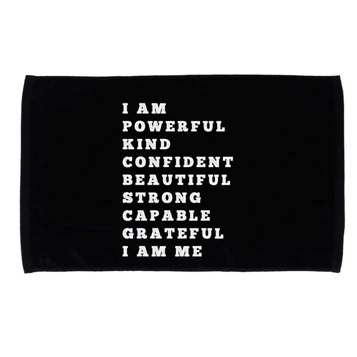 I Am Powerful Kind Confident Beautiful Strong Capable Quote Gift Microfiber Hand Towel