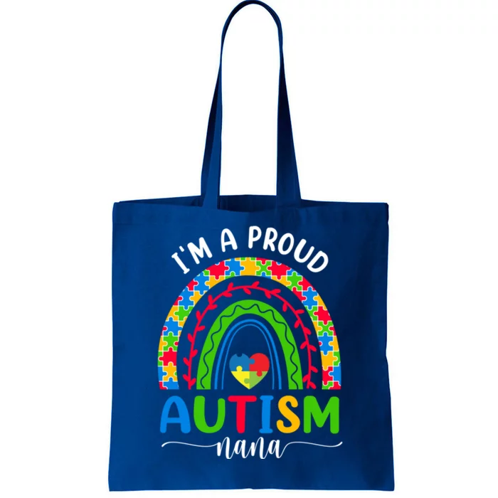 Im A Proud Autism Nana Love Heart Autism Awareness Puzzle Cute Gift Tote Bag