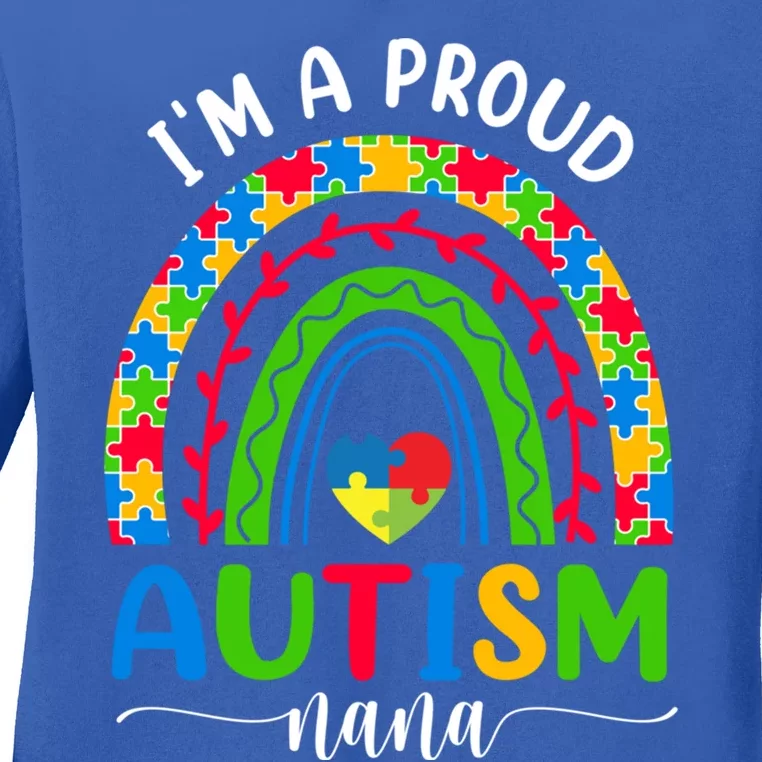 Im A Proud Autism Nana Love Heart Autism Awareness Puzzle Cute Gift Ladies Long Sleeve Shirt