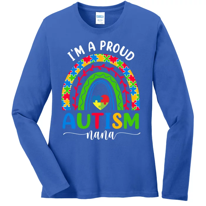 Im A Proud Autism Nana Love Heart Autism Awareness Puzzle Cute Gift Ladies Long Sleeve Shirt