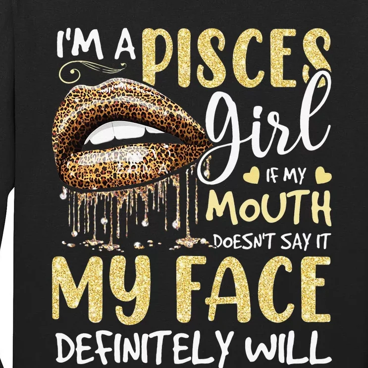 I'm A Pisces Leopard Printed Birthday Tall Long Sleeve T-Shirt