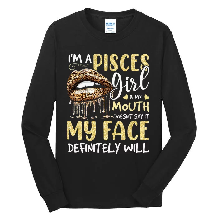 I'm A Pisces Leopard Printed Birthday Tall Long Sleeve T-Shirt