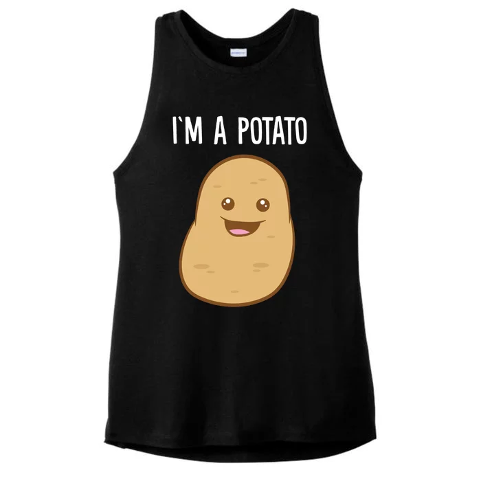 Im A Potato Gift Ladies Tri-Blend Wicking Tank