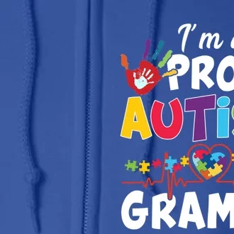 I'm A Proud Autism Grampy Autism Heart Gift Full Zip Hoodie