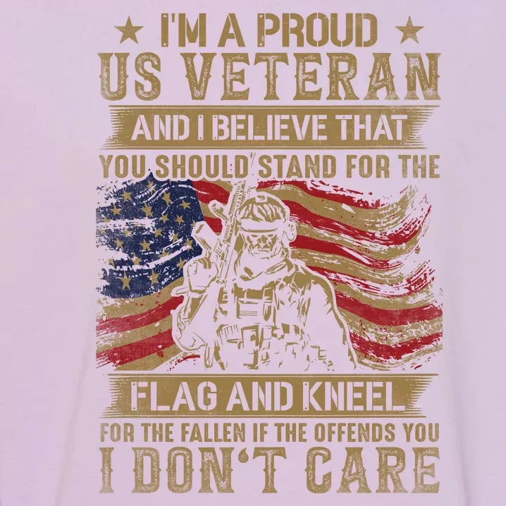 I'm A Proud Us Veteran And I Believe Flag And Kneel Garment-Dyed Sweatshirt