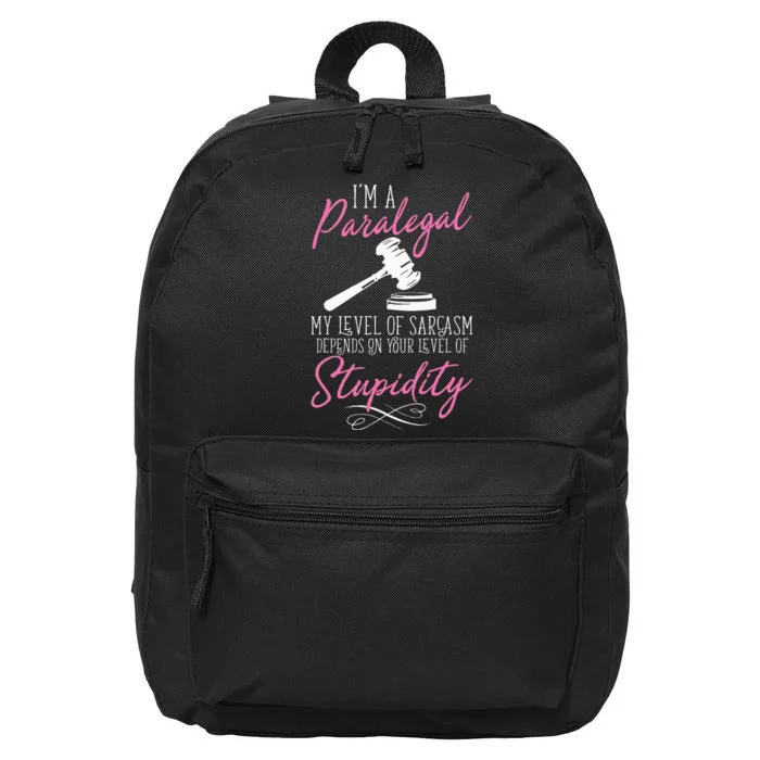 I'm A Paralegal Funny 16 in Basic Backpack