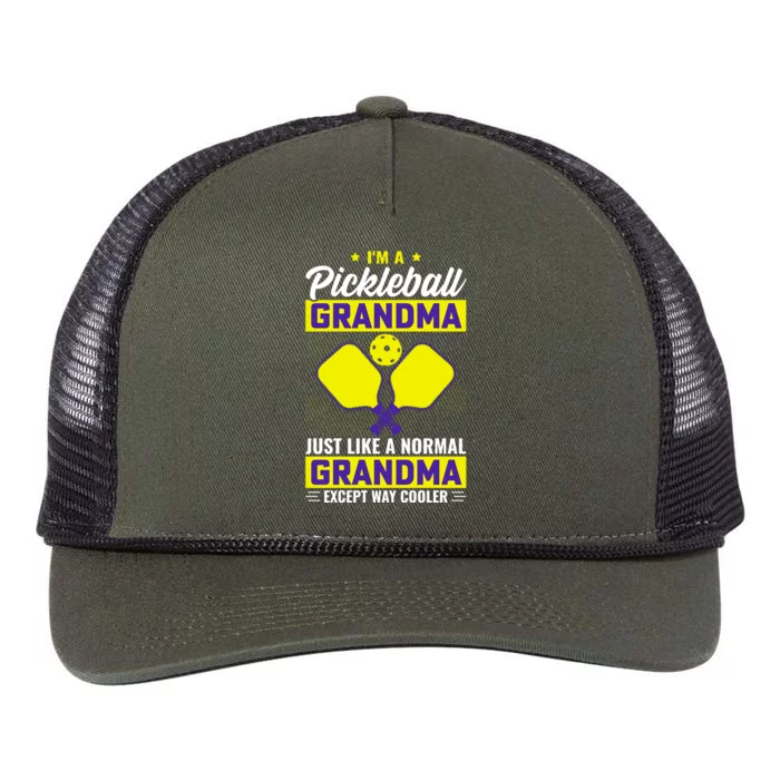 I'm A Pickleball Grandma Just Like A Normal Grandma Except Way Cooler Retro Rope Trucker Hat Cap