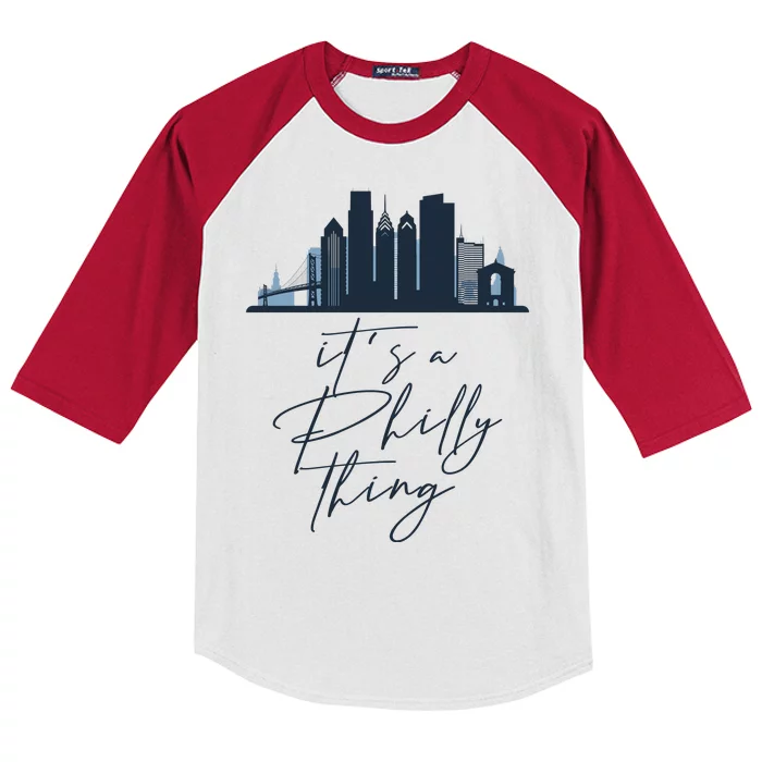 Its A Philly Thing Philadelphia City Kids Colorblock Raglan Jersey