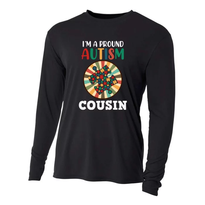 I'm A Proud Autism Cousin Family Matching Autism Awareness Month Cooling Performance Long Sleeve Crew