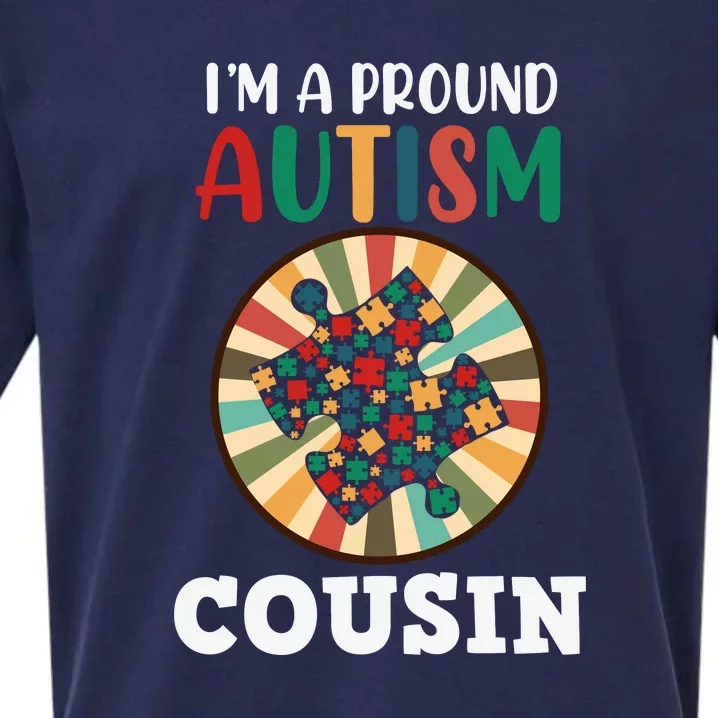 I'm A Proud Autism Cousin Family Matching Autism Awareness Month Sueded Cloud Jersey T-Shirt